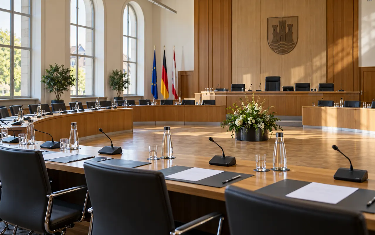 Sitzungssaal einer Stadtverwaltung – KI-generiertes Symbolbild